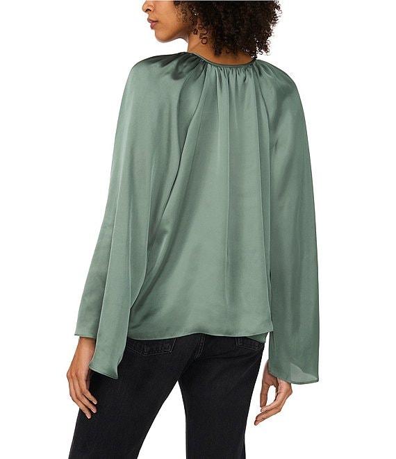 1. STATE Woven V-Neck Long Wide Sleeve Blouse Product Image