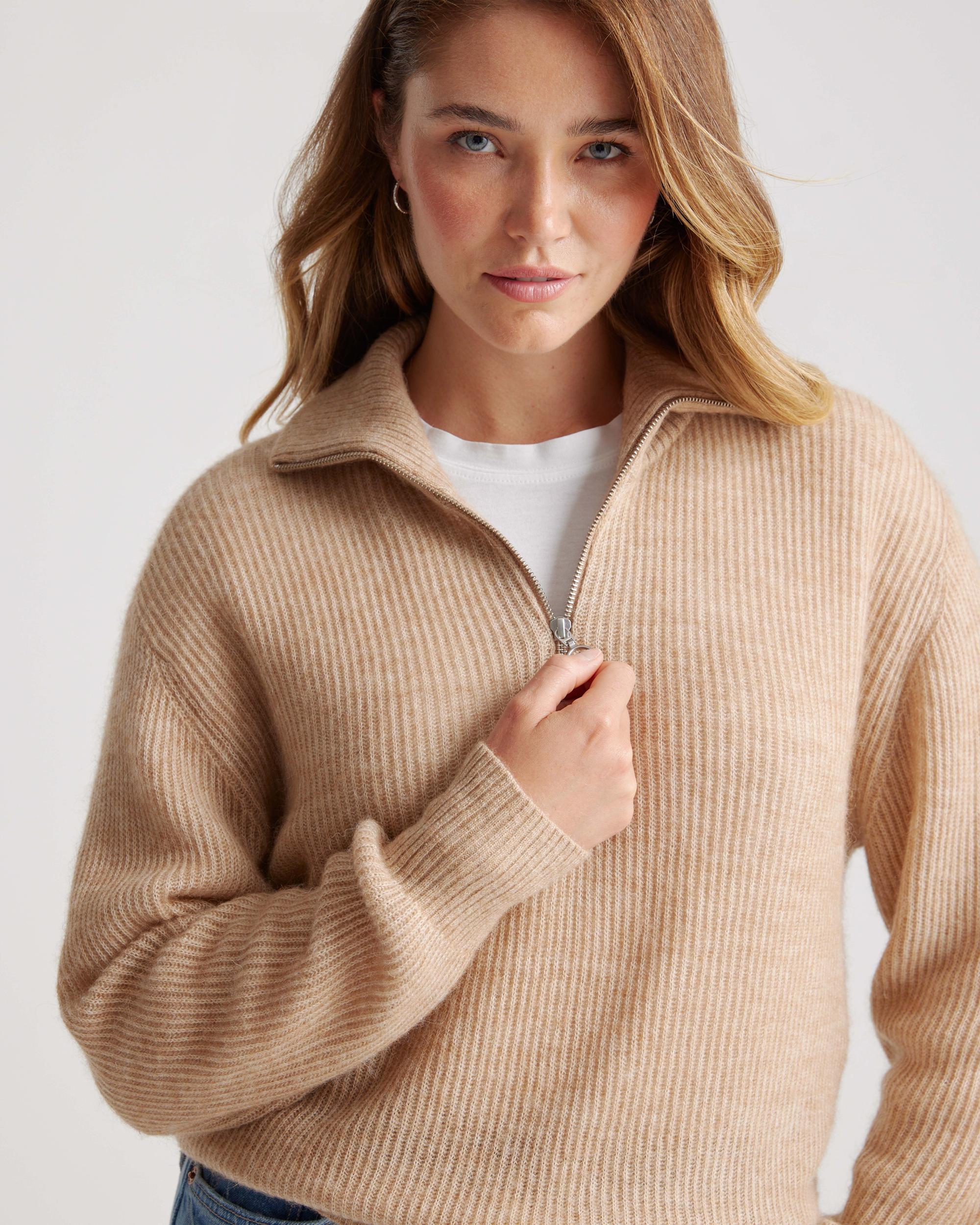 Quince | Women's Baby Alpaca-Wool Quarter Zip Sweaters Product Image