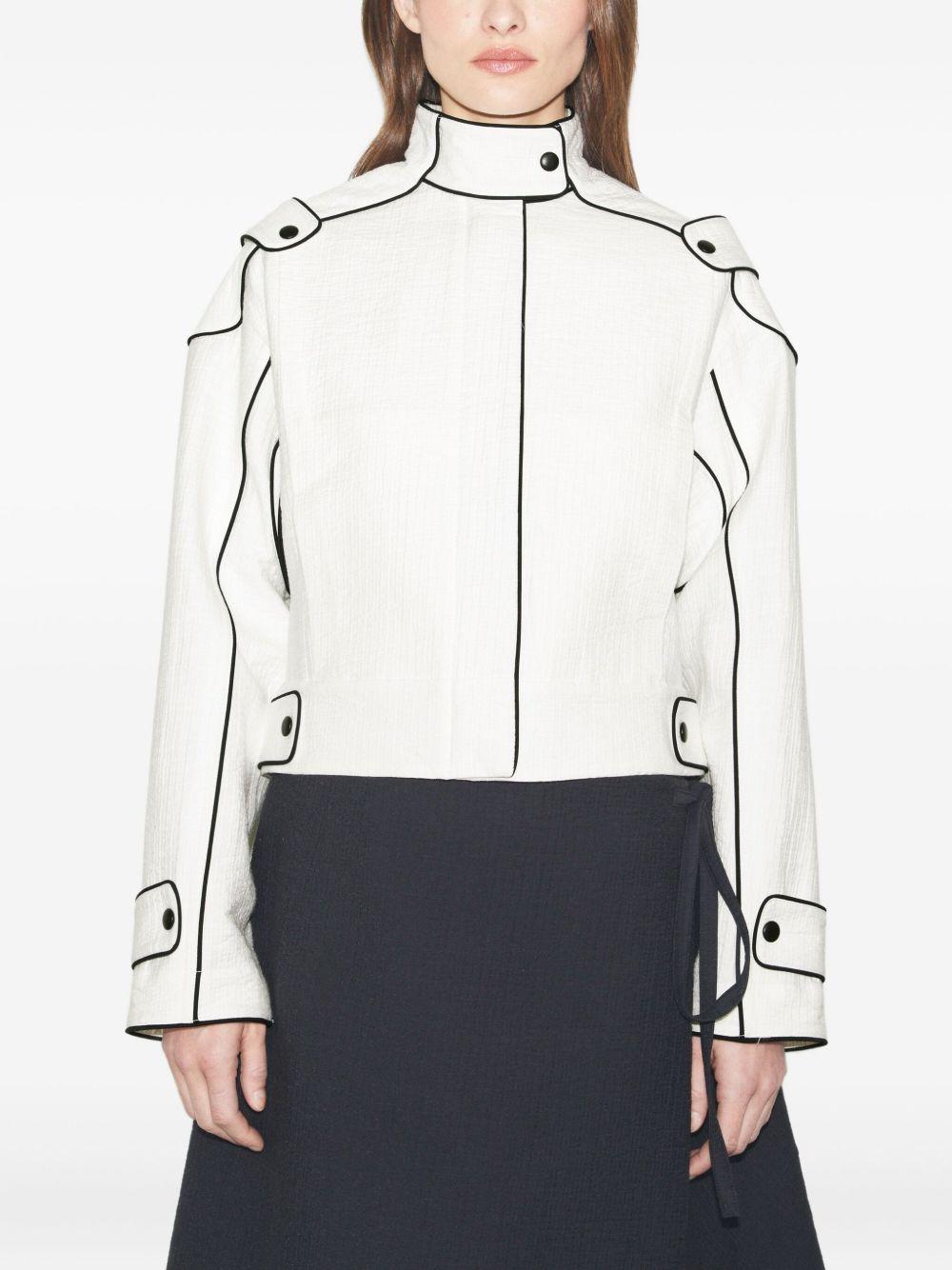 contrast-stitch cropped jacket Product Image