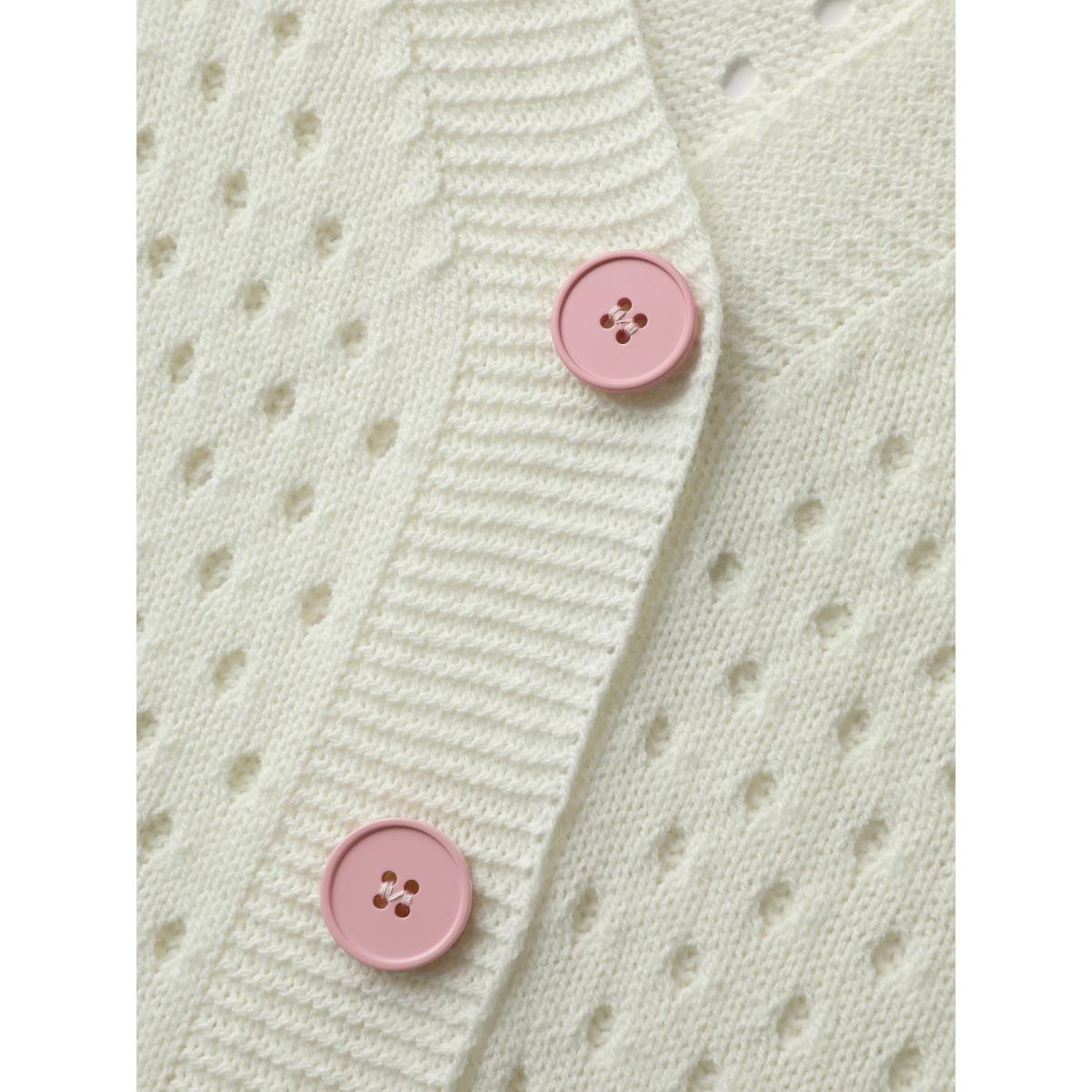 Plus Size Floral Cut-Out Textured Knit Cardigan Apricot Women Playful Loose Long Sleeve Casual Cardigans BloomChic 12/L Product Image