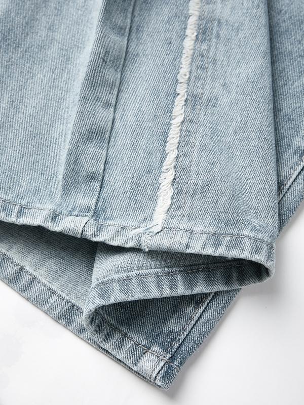 Men's Faded Patchwork Distressed Loose Jeans Product Image