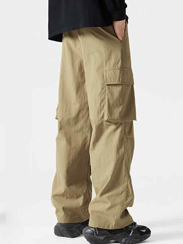 Men's Loose Straight Large Pocket Cargo Pants Product Image