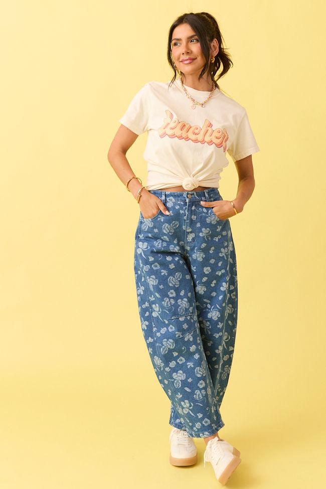 Teacher Retro Ivory Graphic Tee Product Image