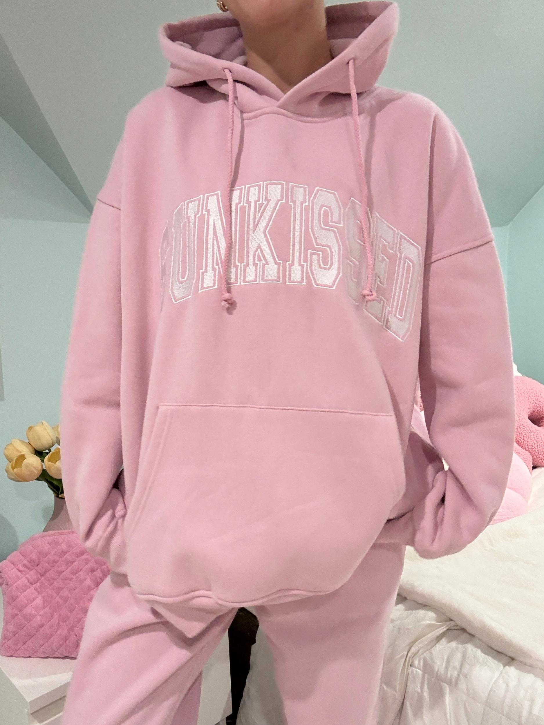 Mauve Mist Varsity Embroider Hoodie Product Image