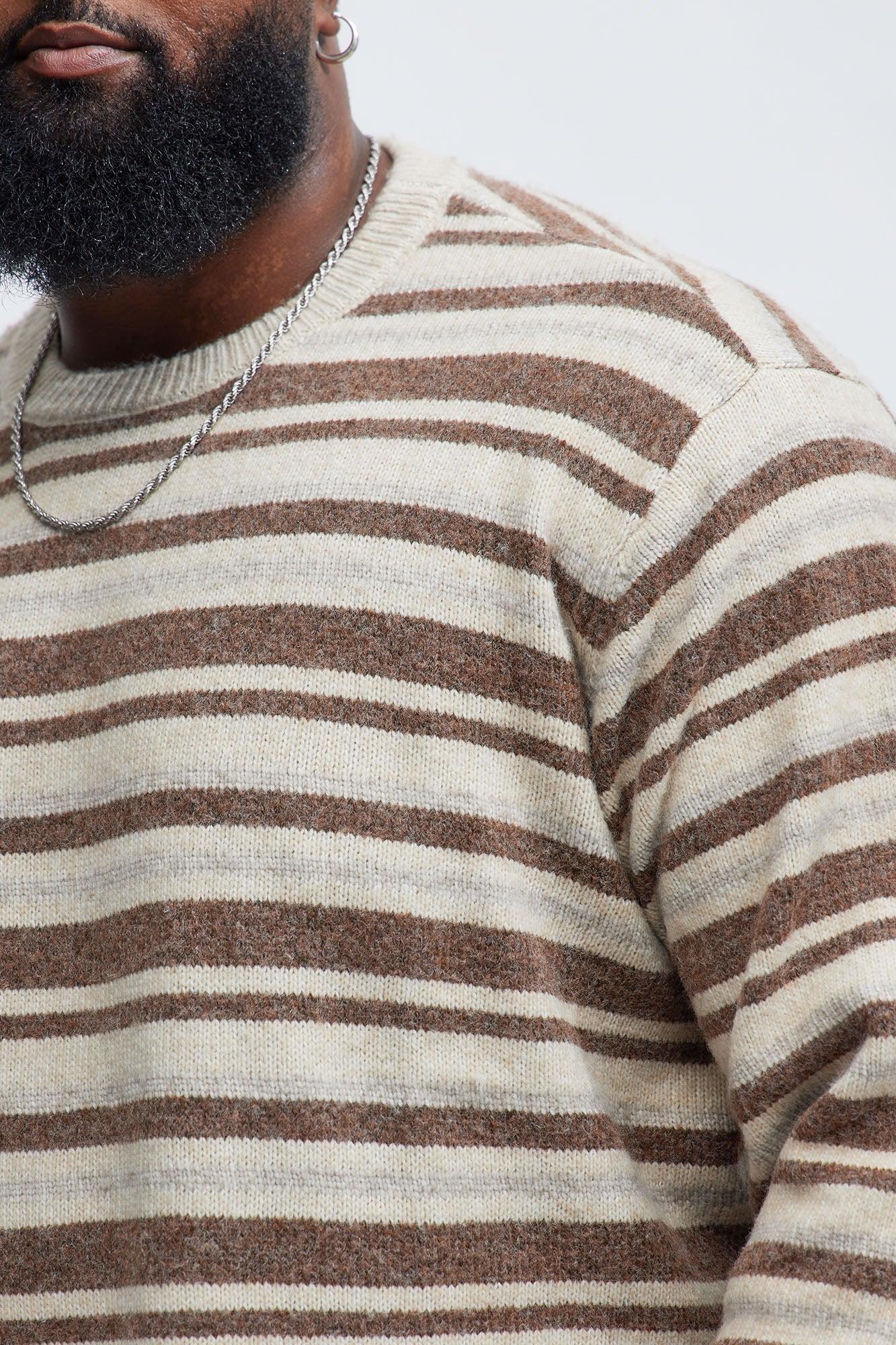 Lookin For Attention Striped Sweater - Brown/combo Male Product Image
