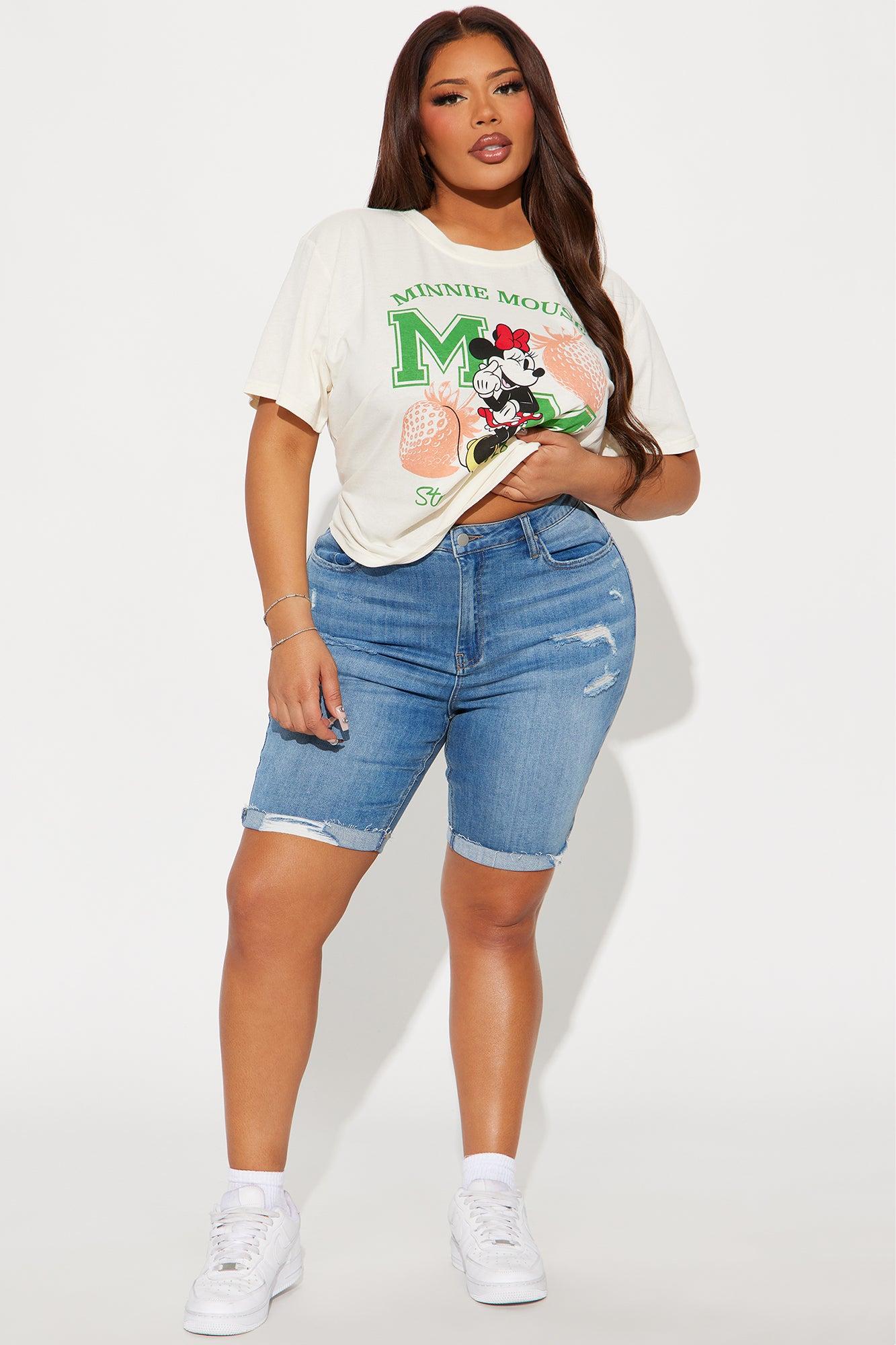 Almost There Stretch Denim Bermuda Shorts - Medium Wash Product Image