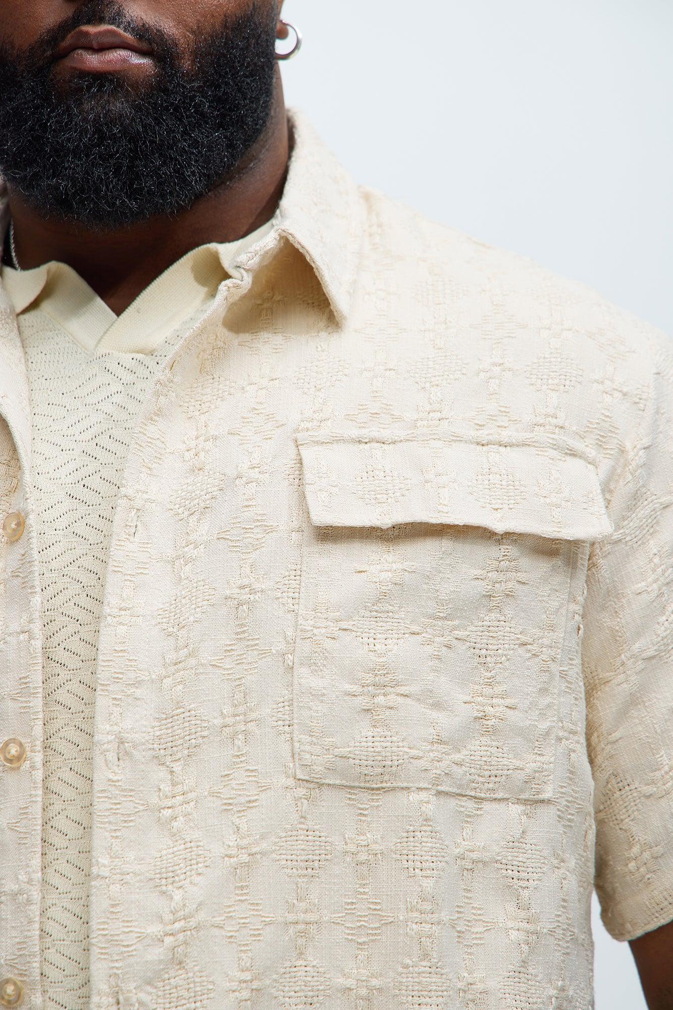 Mav Textured Shirt - Oatmeal Product Image
