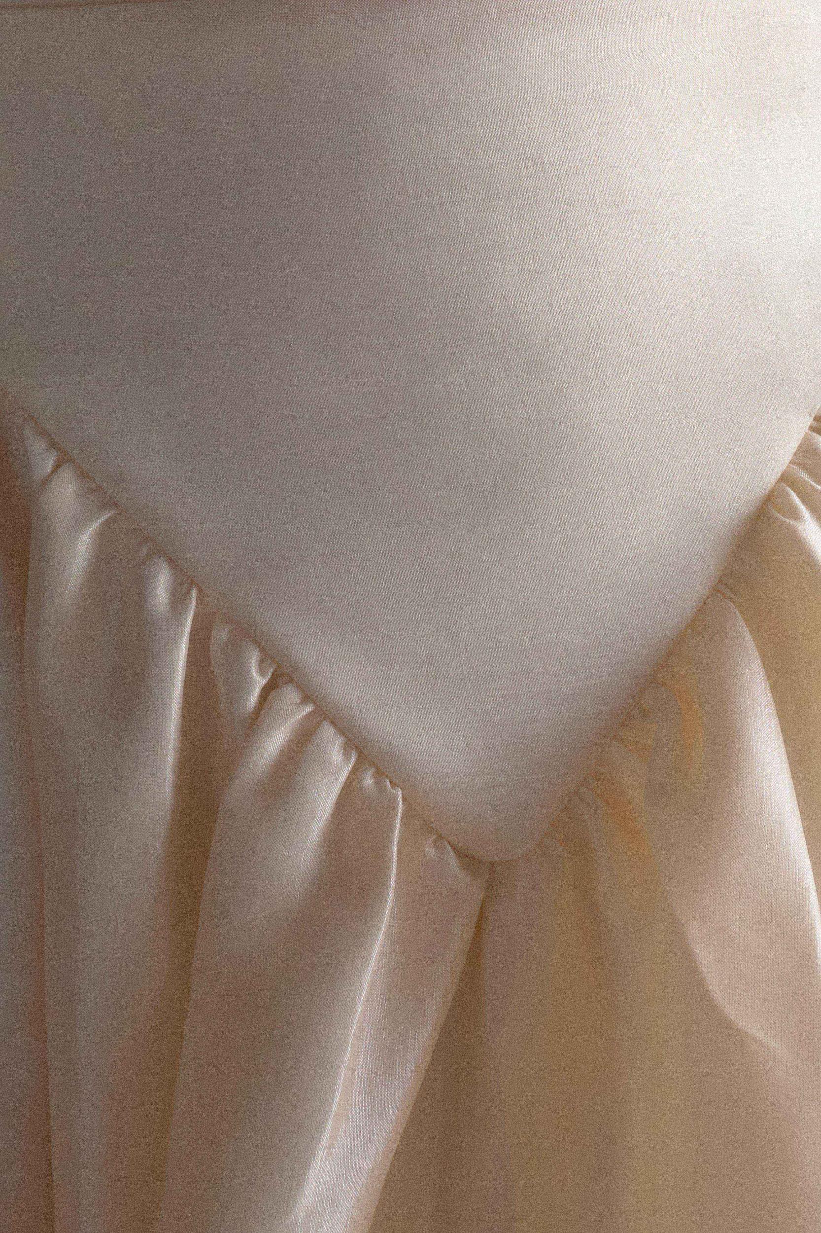 Carla Ruched Gown - Cream Ivory Product Image