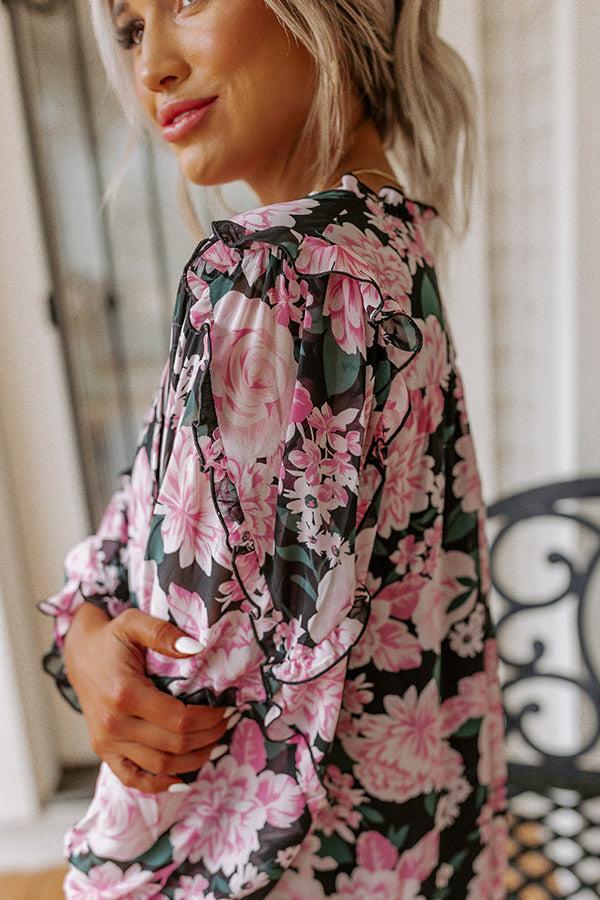 Sugary Sweet Floral Shift Top In Pink Product Image
