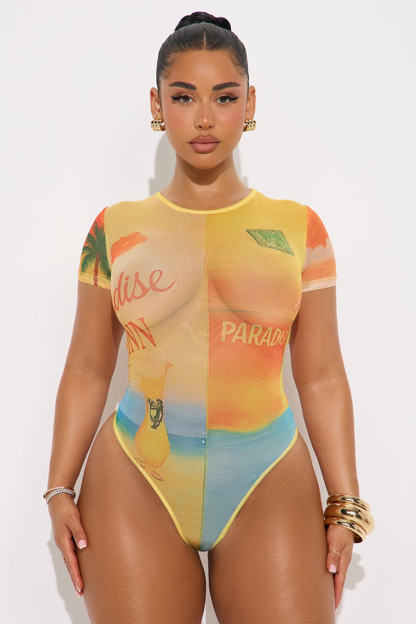 Lost In Paradise Mesh Bodysuit - Multi Color Product Image