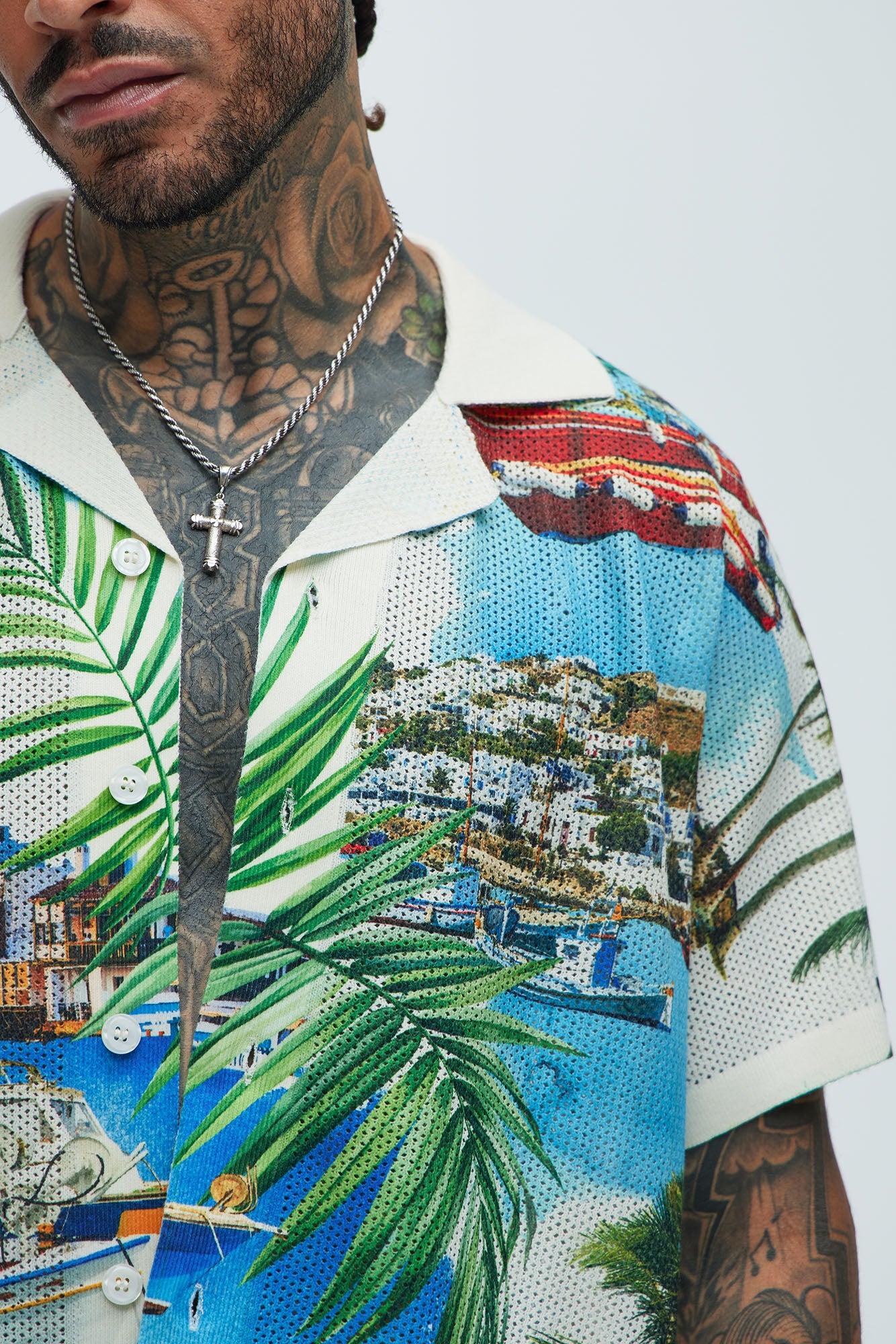 Mykonos Textured Shirt - Cream/combo Product Image