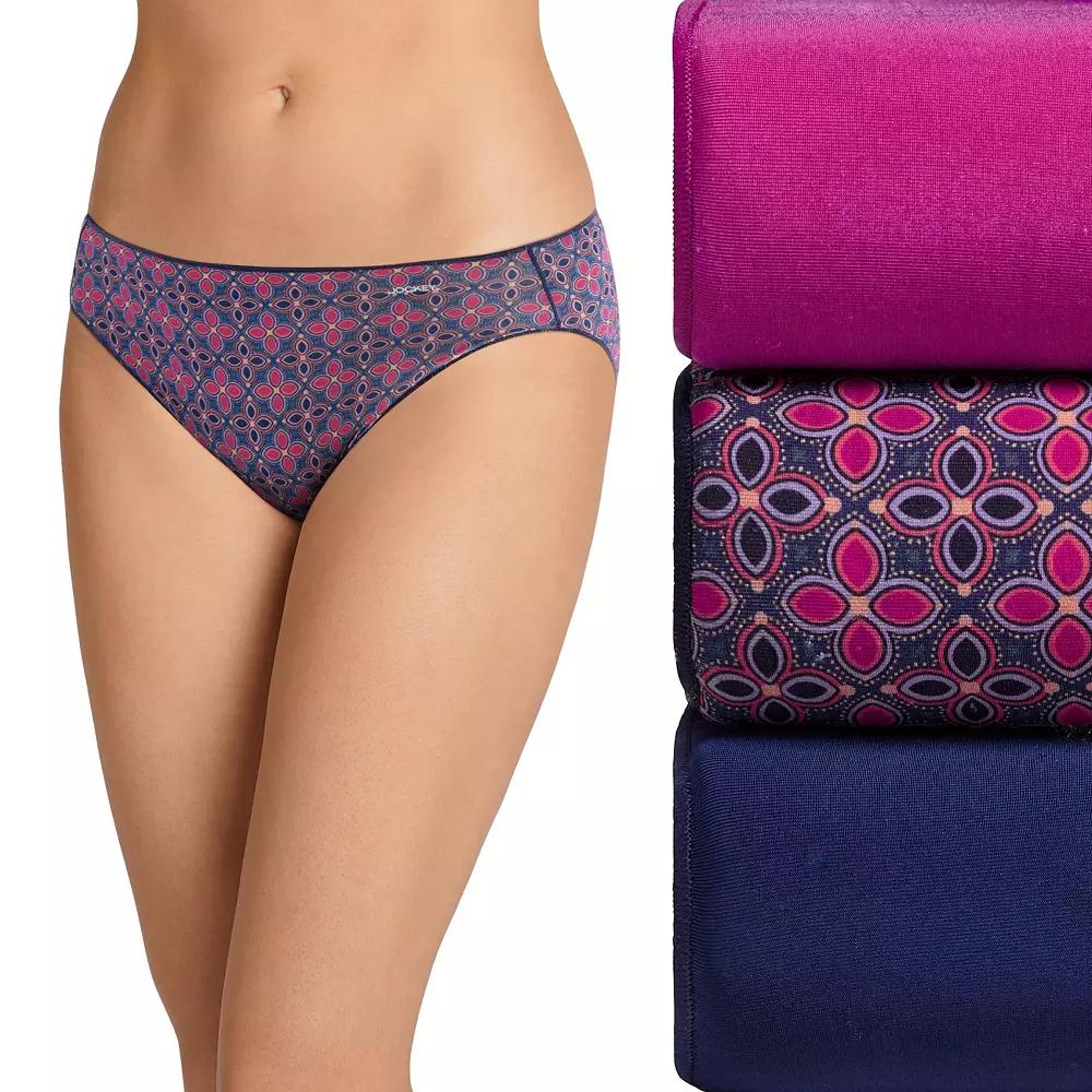 Women's Jockey® No Panty Line Promise® 3-Pack Bikini Panty Set 1770, Watercolor Diamonds Product Image