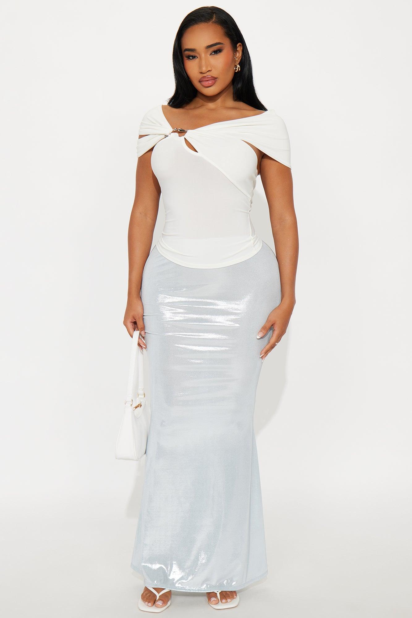 Heidi Ruched Cut Out Short Sleeve Top - Off White Female Product Image