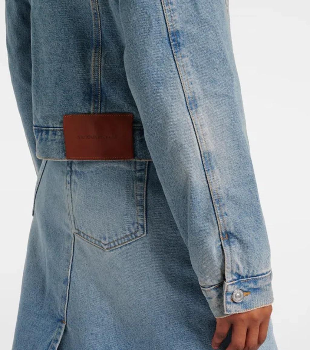 VICTORIA BECKHAM Padded Denim Jacket In Blue Product Image