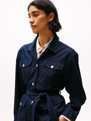Gold Button Belted Utility Jacket Product Image
