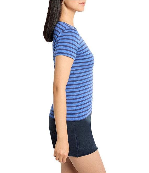 NIC + ZOE Stripe Knit Scoop Neck Short Sleeve Tee Product Image