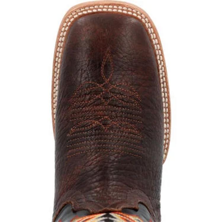 SALE Durango® Men's PRCA Chestnut/Black Shrunken Bullhide Square Toe Boots Product Image