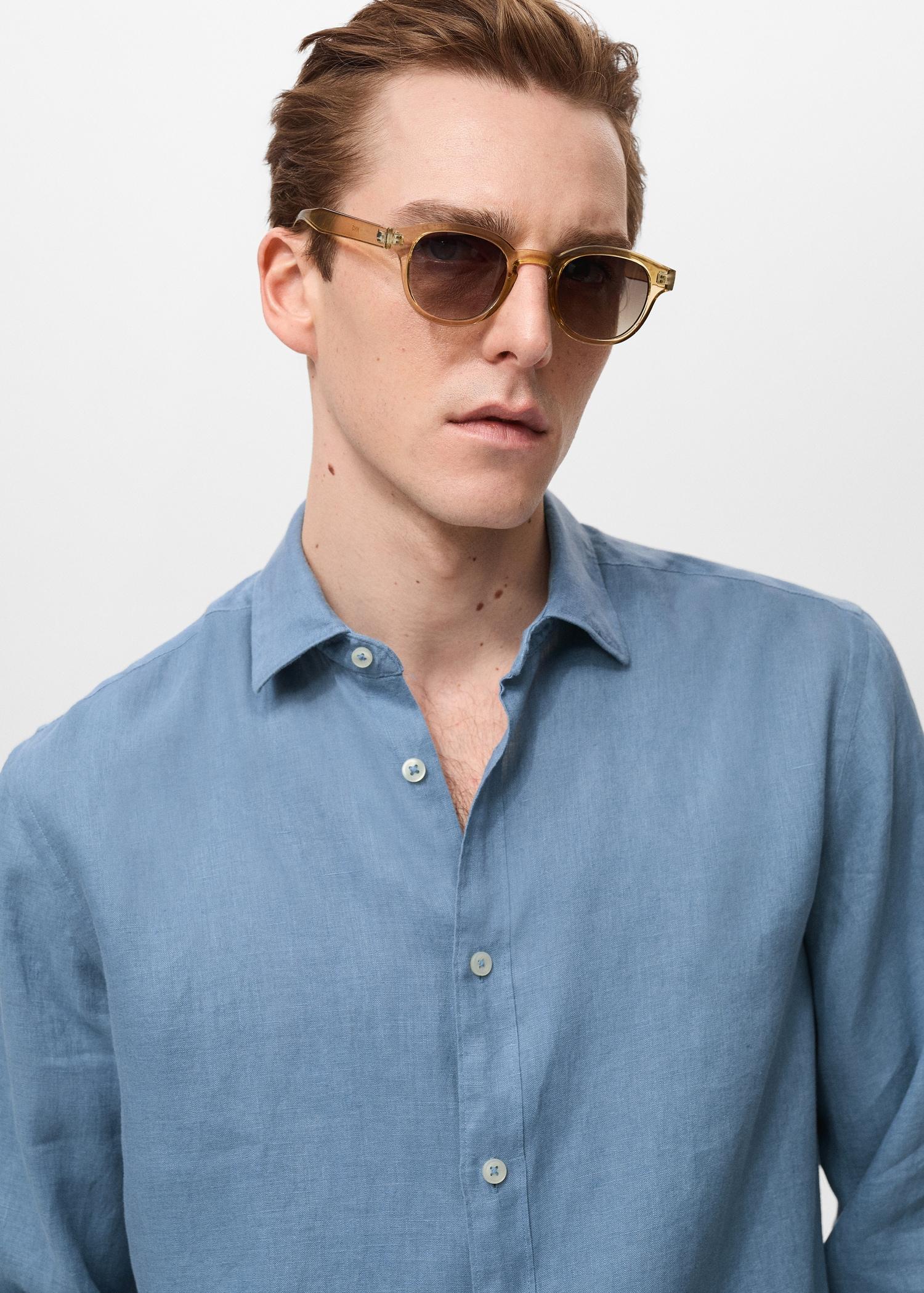Linen 100% shirt - Men | MANGO USA Product Image