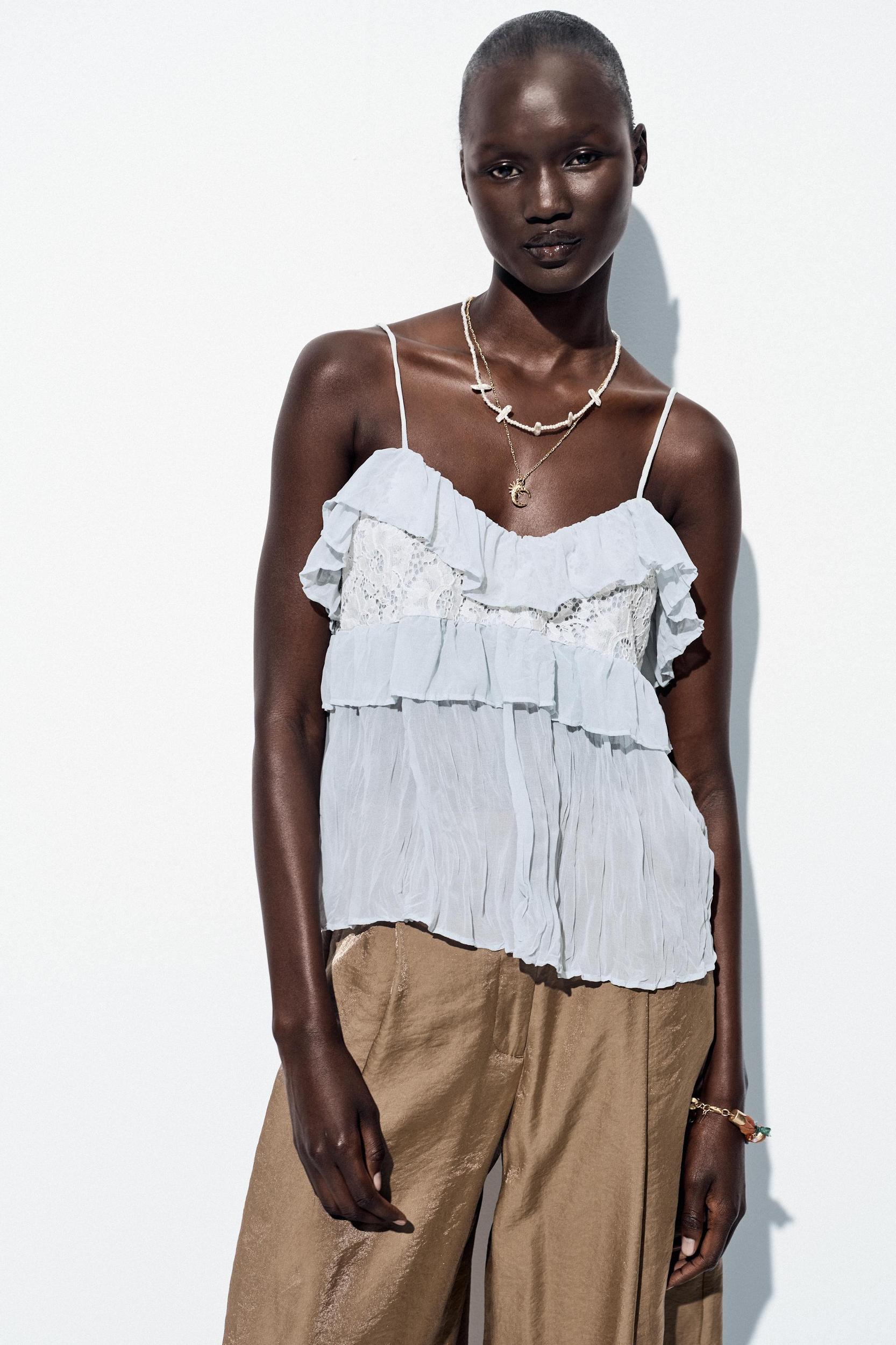 RUFFLED CRINKLE EFFECT TOP Product Image