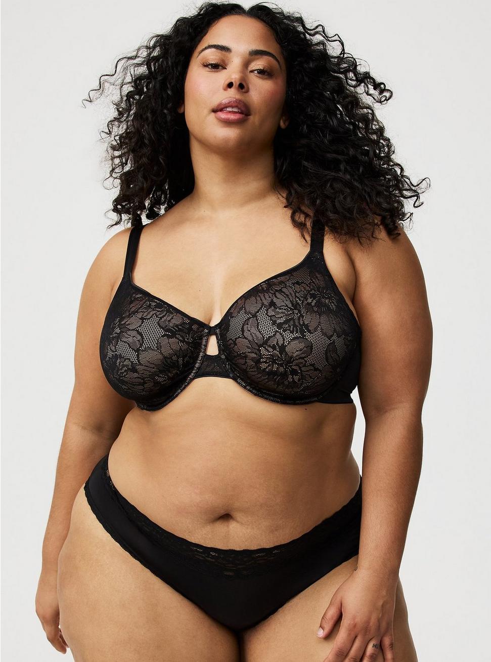 Full-Coverage Unlined Lace Bra Product Image