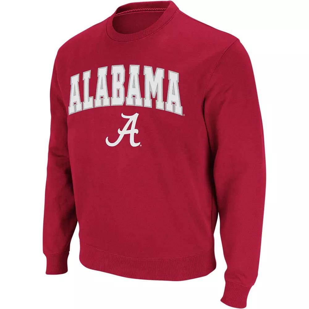 Men's Colosseum Cardinal Arkansas Razorbacks Arch & Logo Crew Neck Sweatshirt,  Product Image