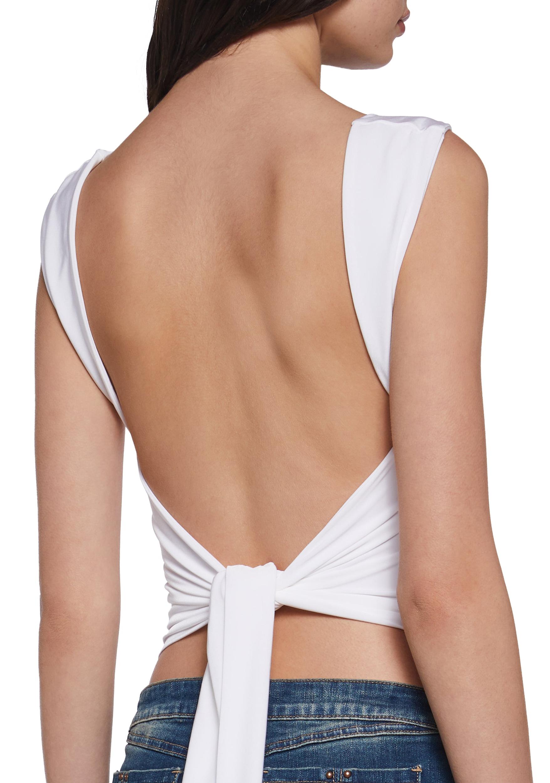 Womens Open Back Top - White Product Image