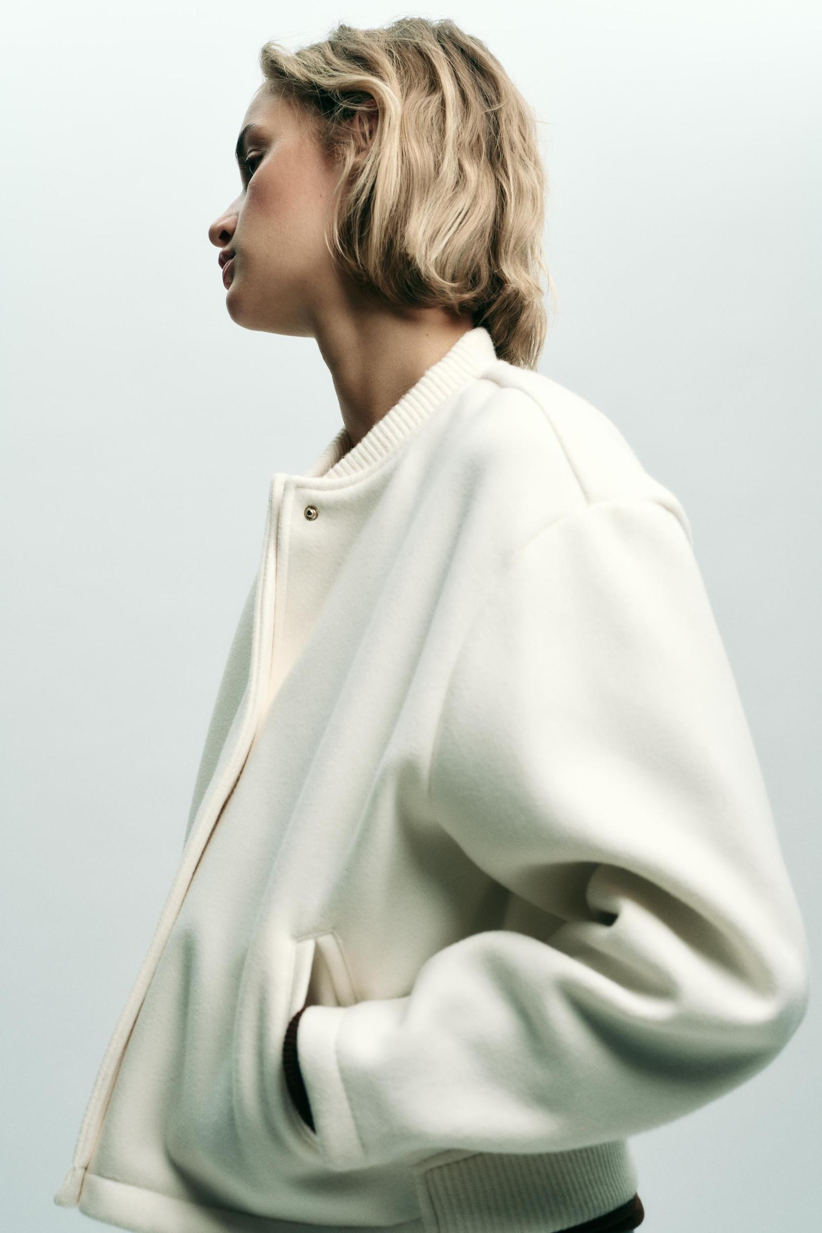 SOFT BOMBER JACKET WITH GOLDEN BUTTONS Product Image