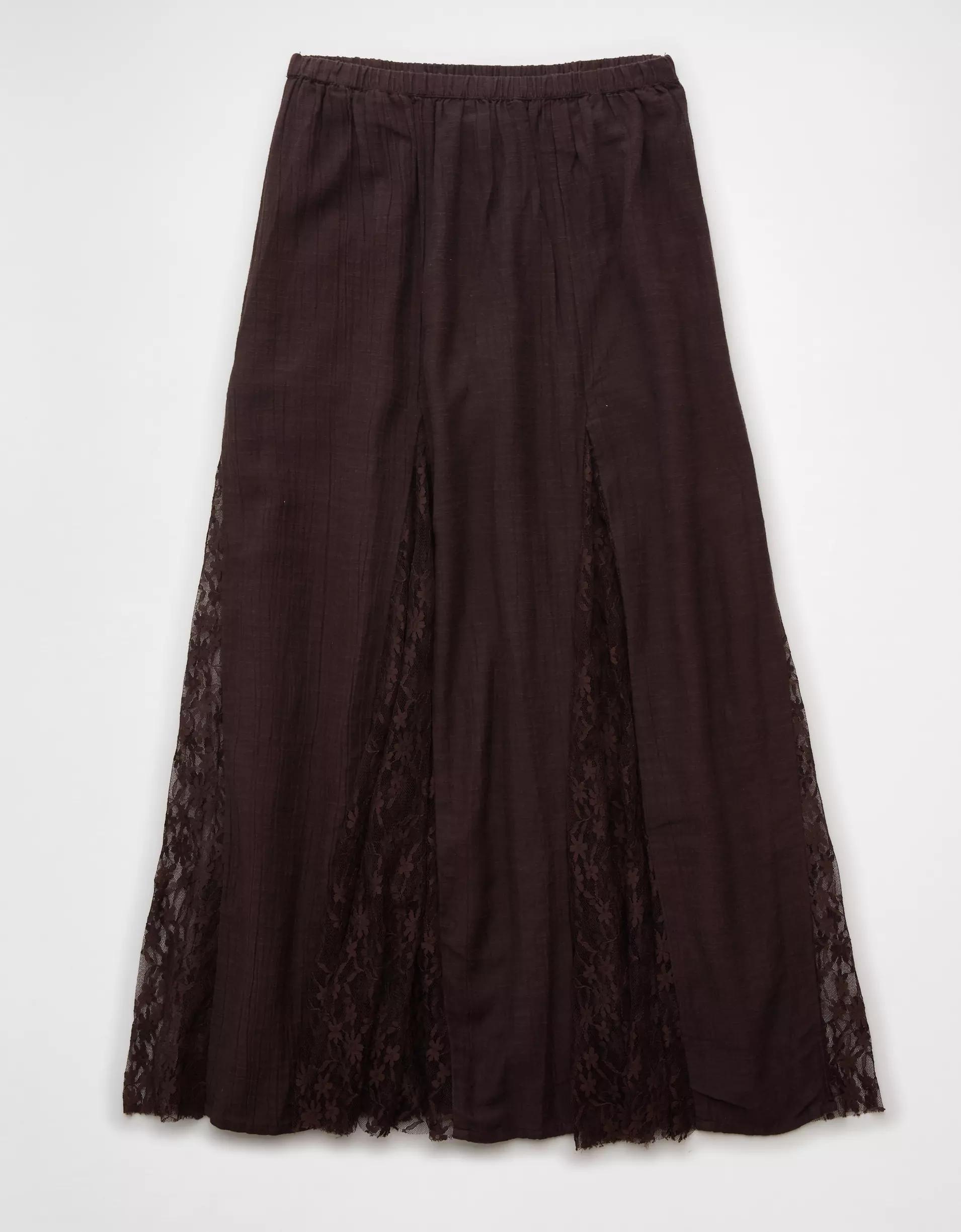 AE High-Waisted Lace Detail Maxi Skort Product Image