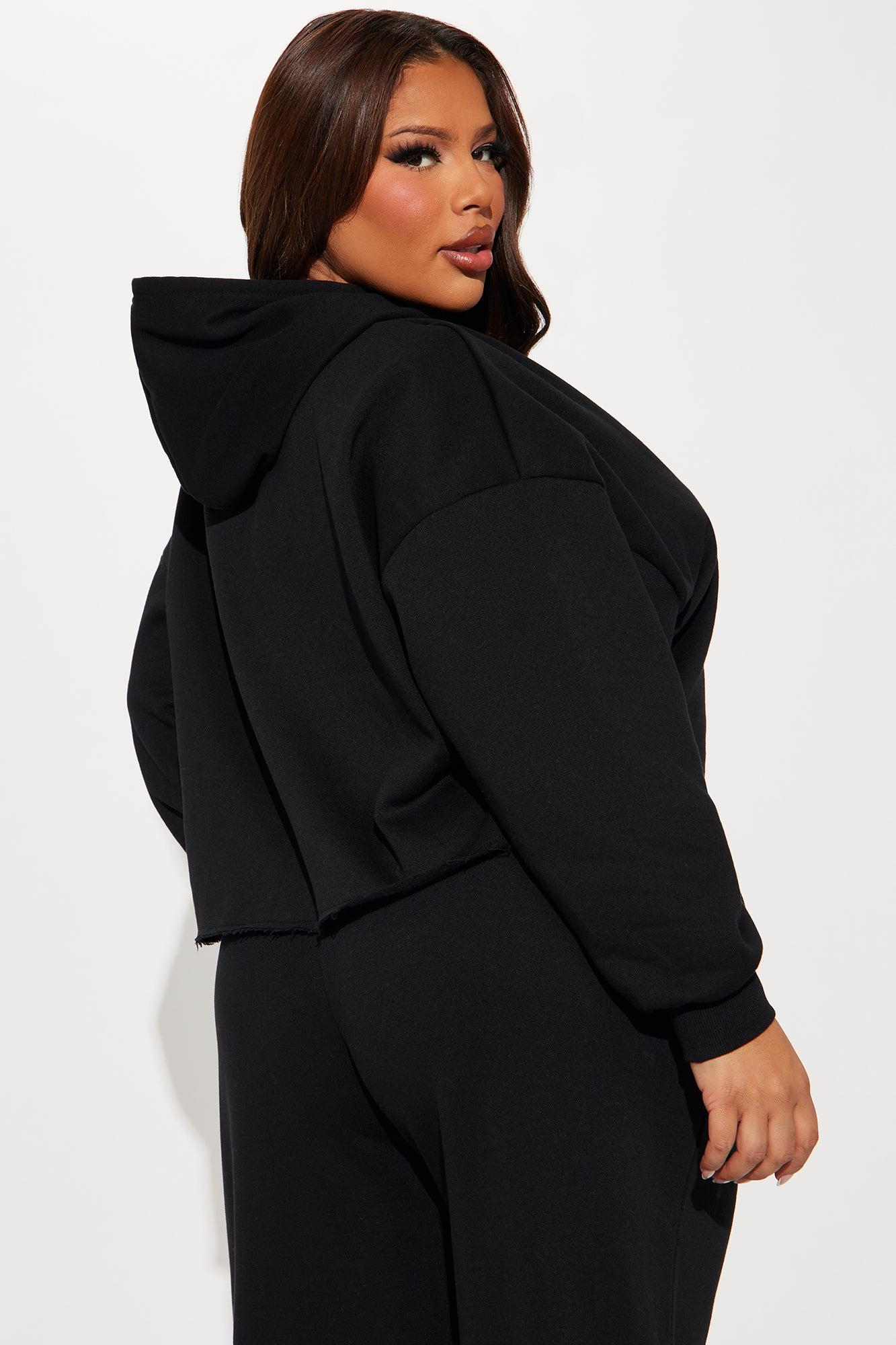 Von Dutch Rhinestone Cropped Hoodie - Black Product Image