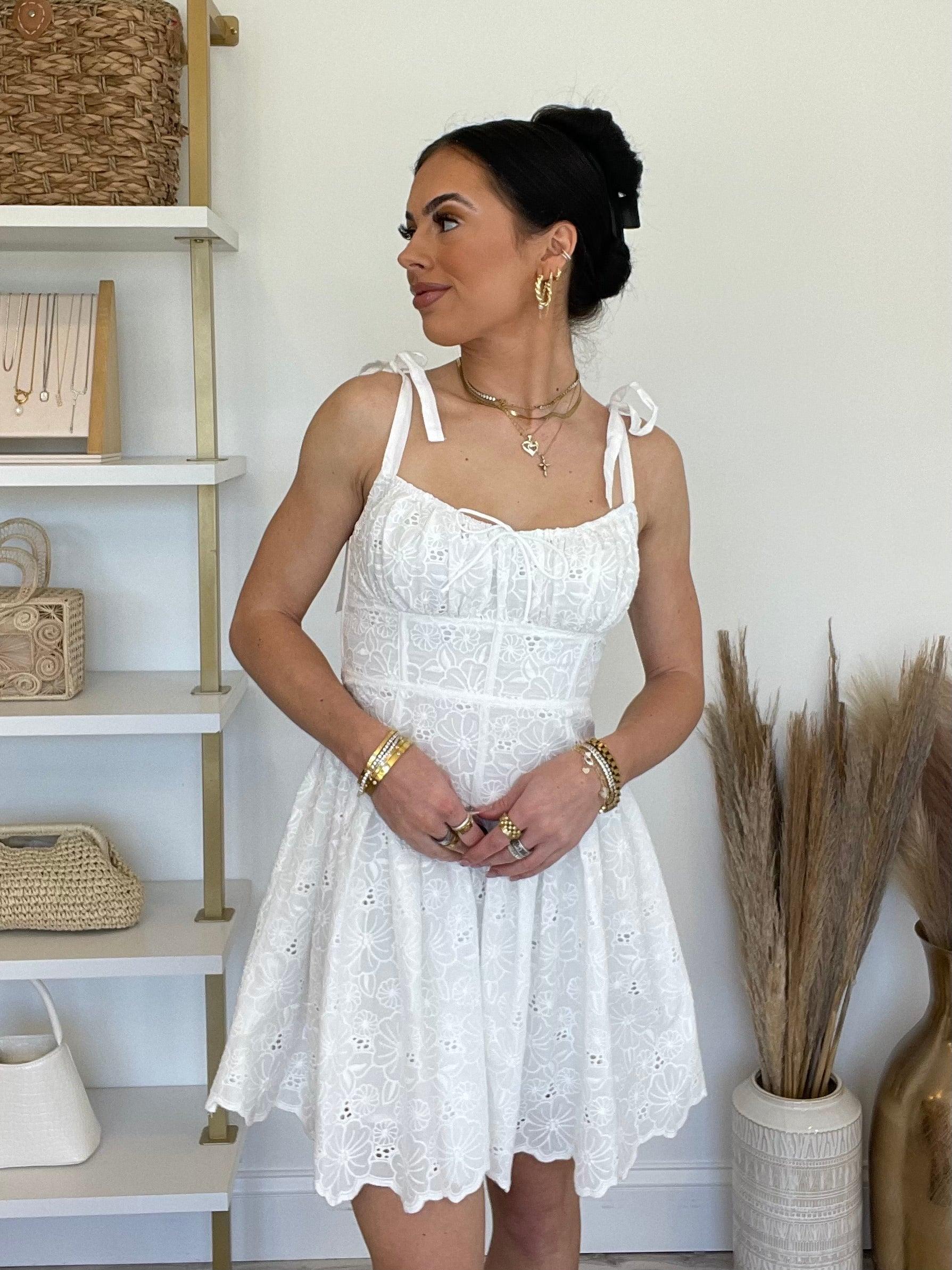 Halle Eyelet Mini Dress | FINAL SALE Product Image