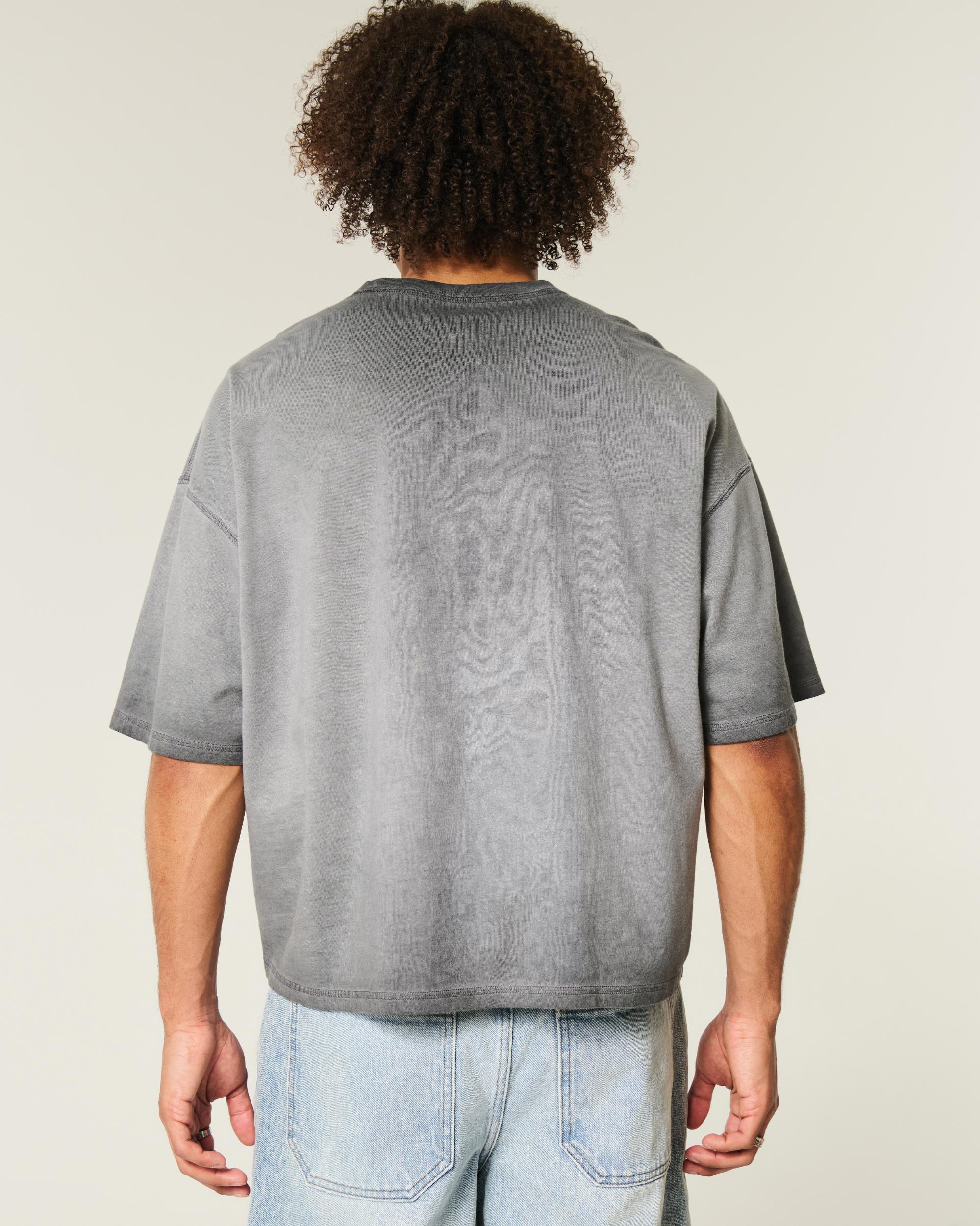 Washed Baggy Crop Crew T-Shirt Product Image