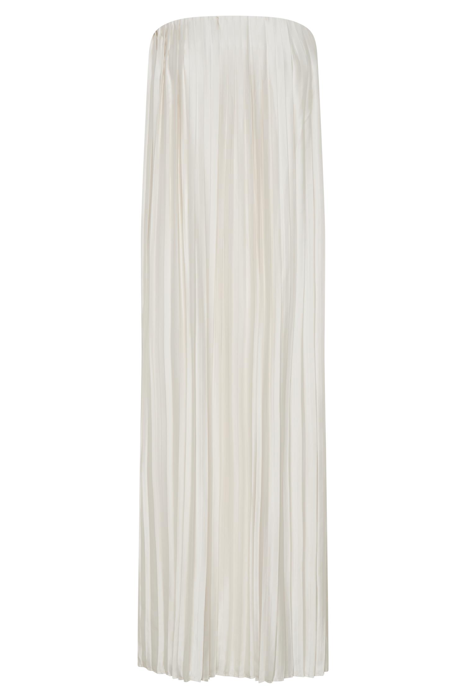 Myrah Plisse Strapless Maxi Dress - Ivory Product Image