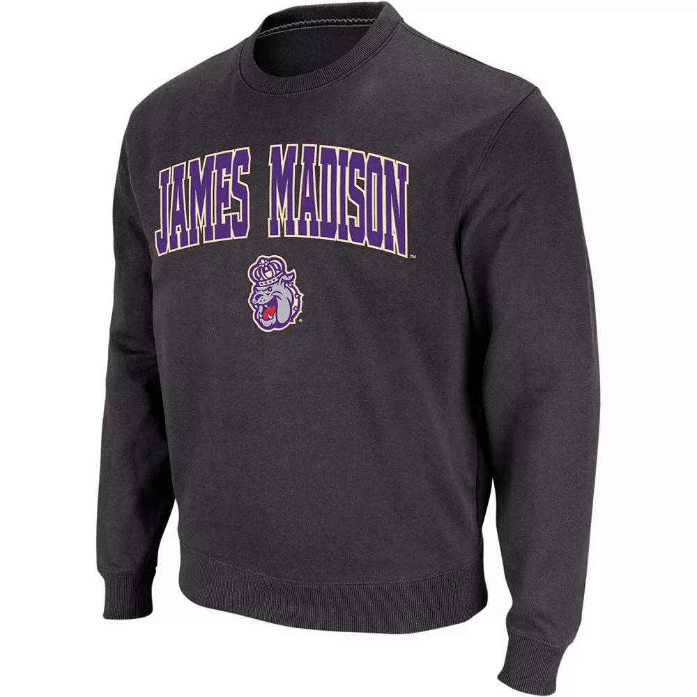 Men's Colosseum Royal Kansas Jayhawks Arch & Logo Crew Neck Sweatshirt,  Product Image