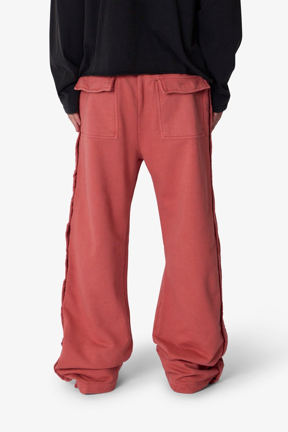 Side Snap Fleece Pants - Rust Product Image
