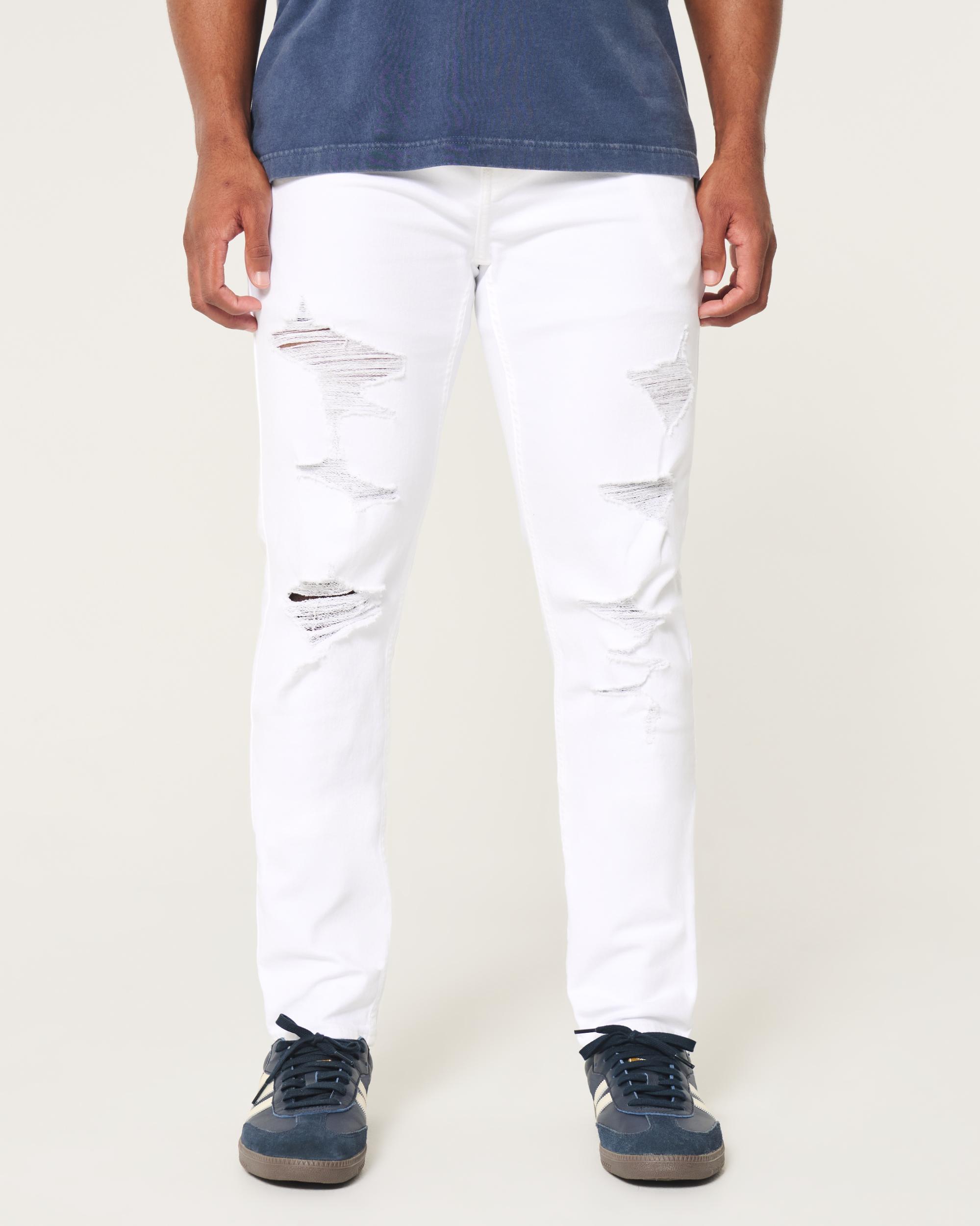 White Athletic Skinny Jeans Product Image