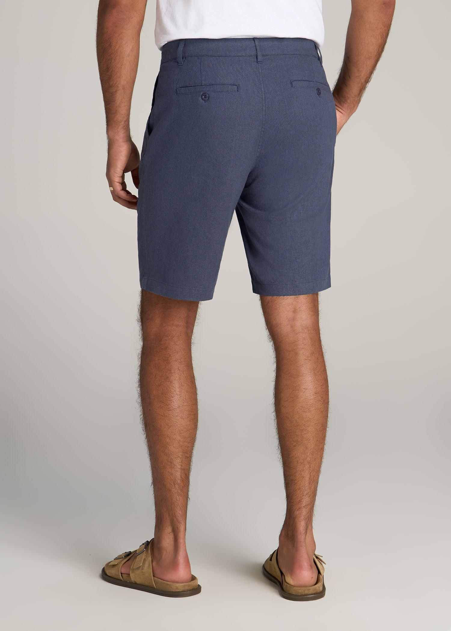 Linen Shorts For Tall Men in Burnt Orange Male Product Image