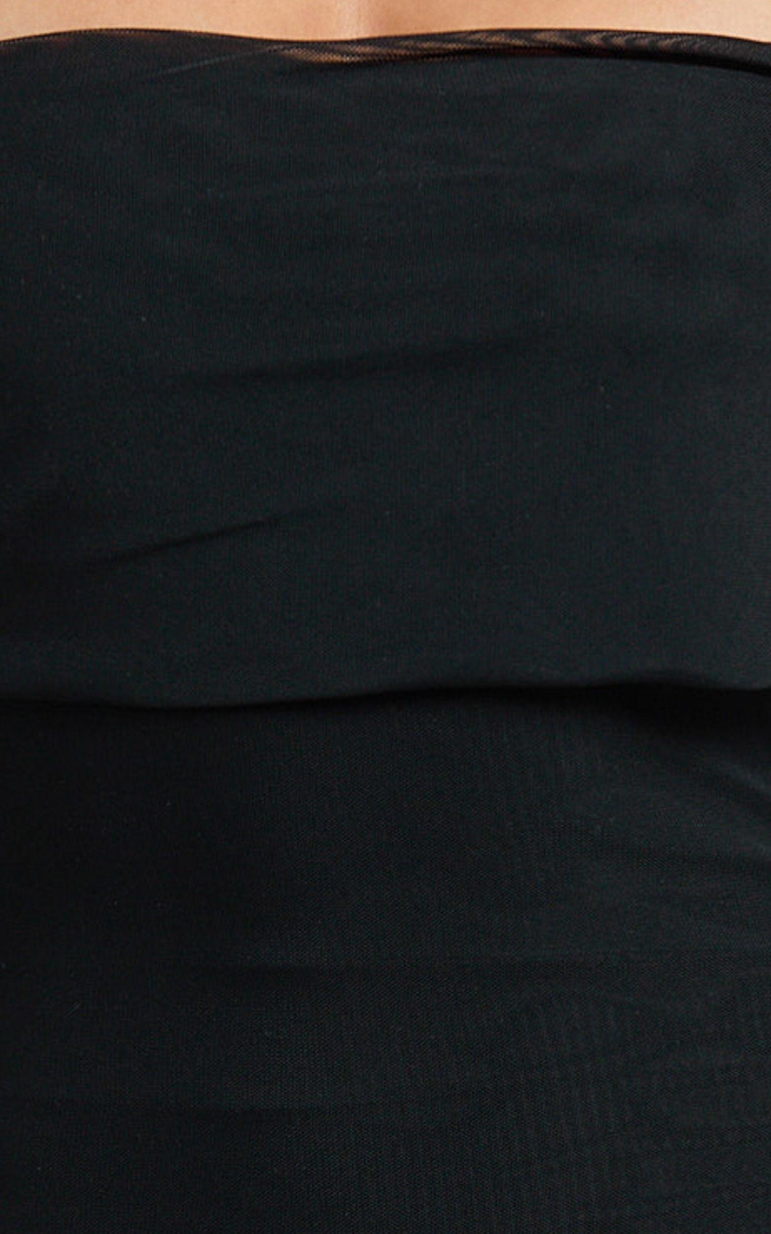 Bethanie Maxi Dress - Off The Shoulder Mesh Dress in Black Product Image