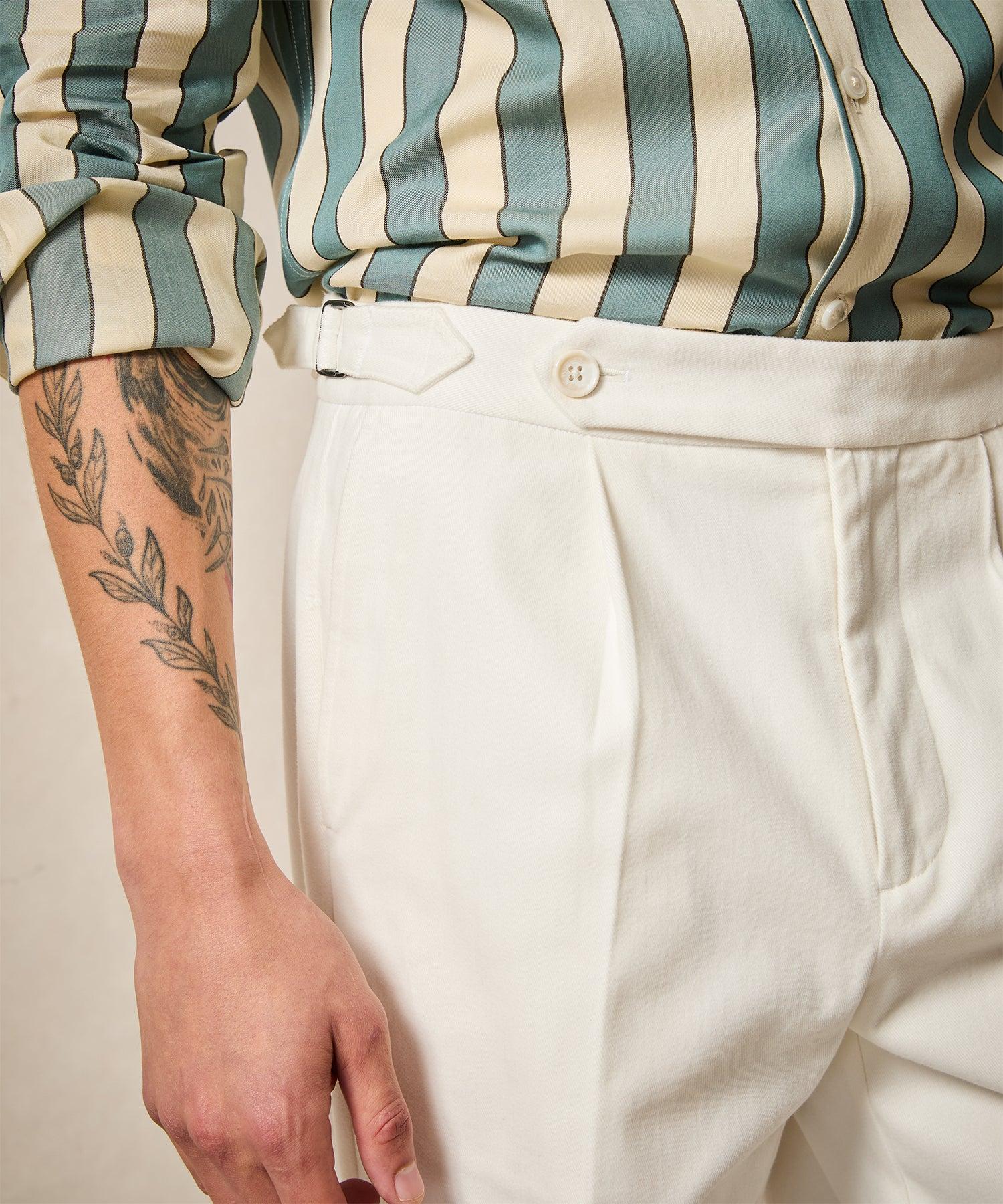 Italian Brushed Cotton Side Tab Trouser Product Image