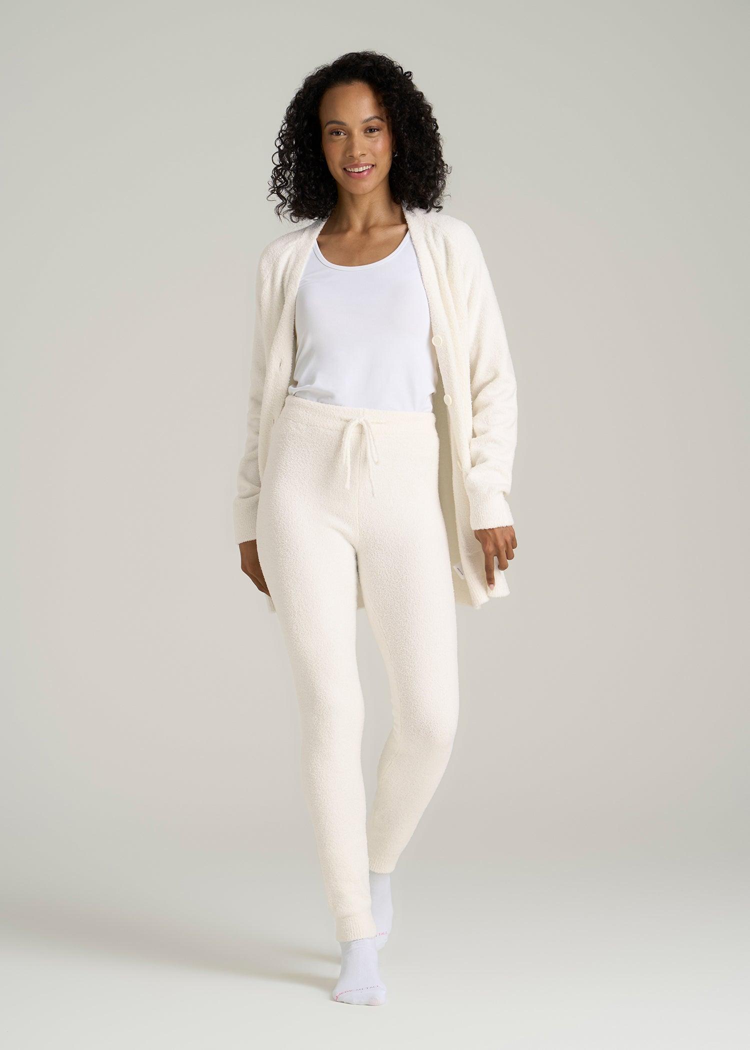 Chenille Cardigan for Tall Women in White Alyssum Female Product Image