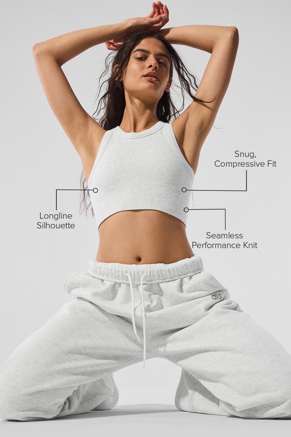 Seamless Delight High Neck Bra - White Heather Product Image