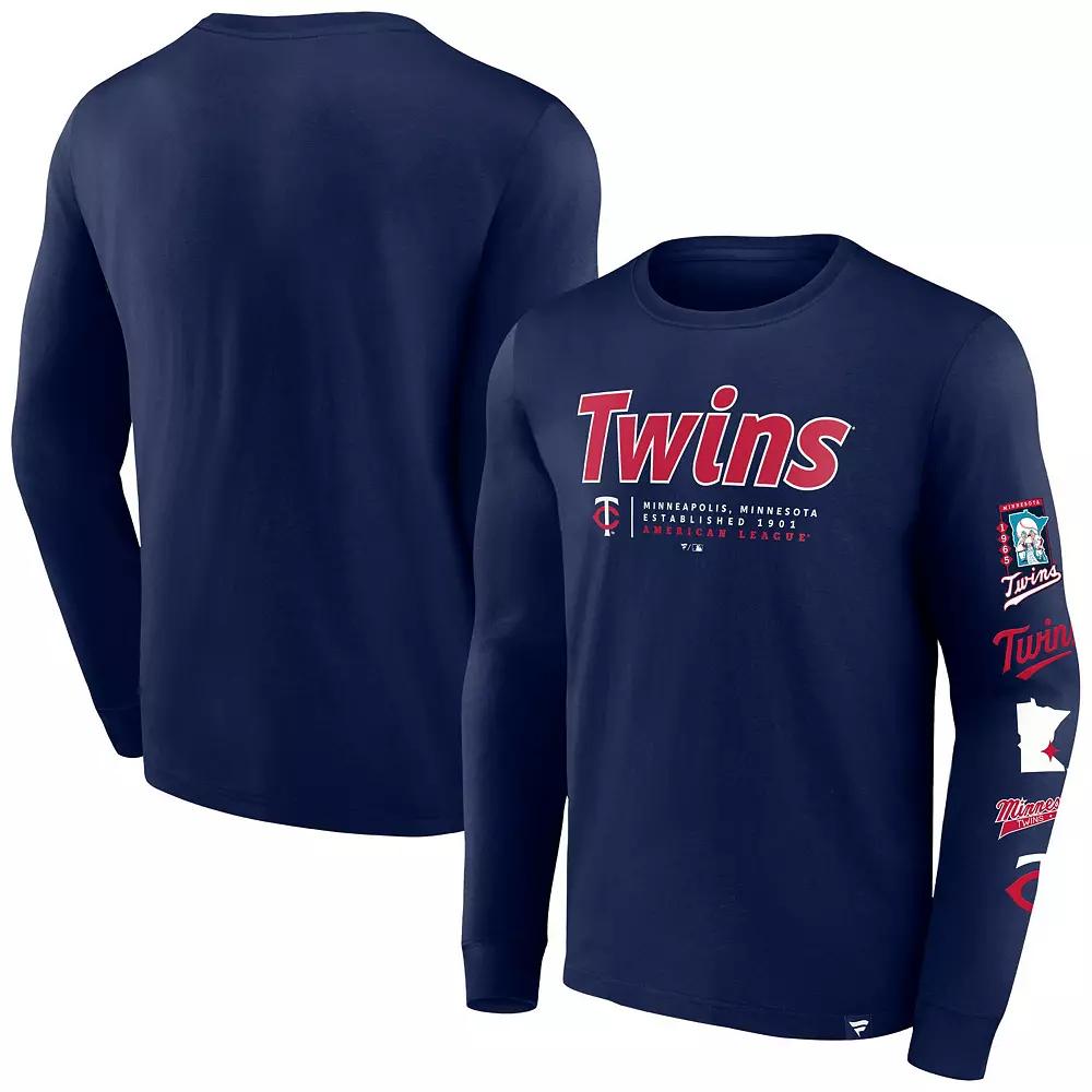 Men's Fanatics Branded Navy Minnesota Twins Strike the Goal Long Sleeve T-Shirt, Size: Large, Blue Product Image
