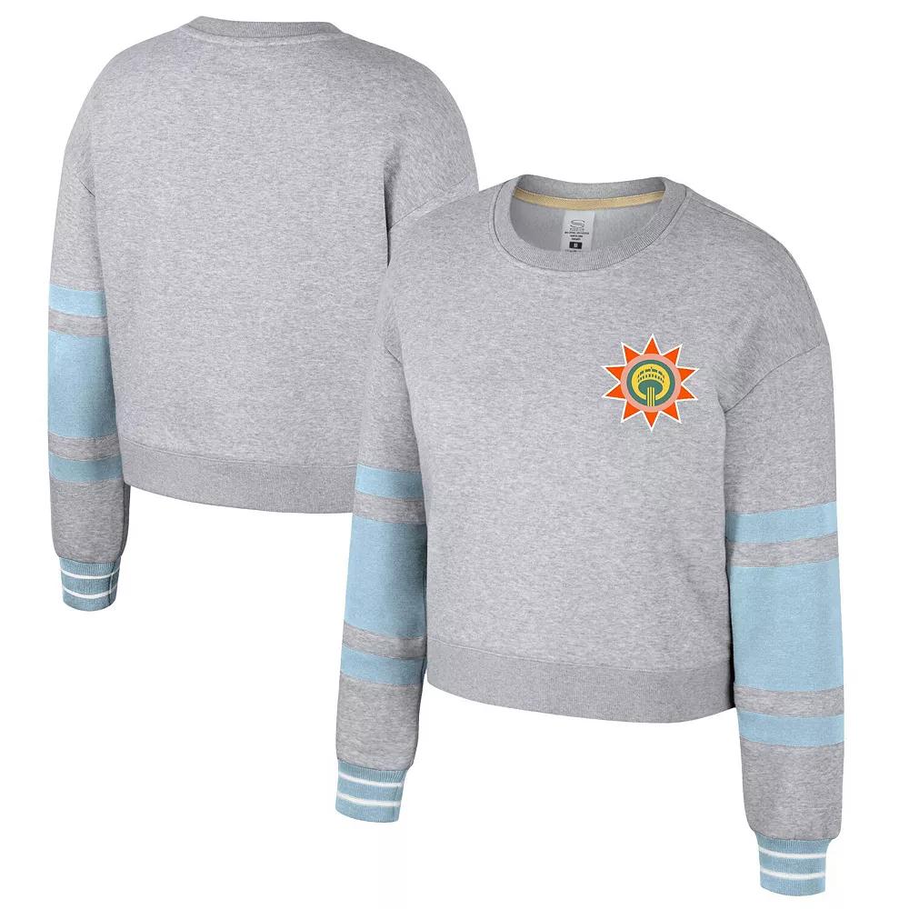 Women's Stadium Essentials Heather Gray San Antonio Spurs 2024/25 City Edition Scrimmage Cropped Pullover Sweatshirt, Size: Small, Grey Product Image