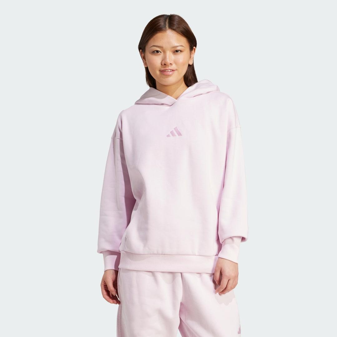 adidas ALL SZN Fleece Loose Hoodie Warm Sandstone XS Womens Product Image