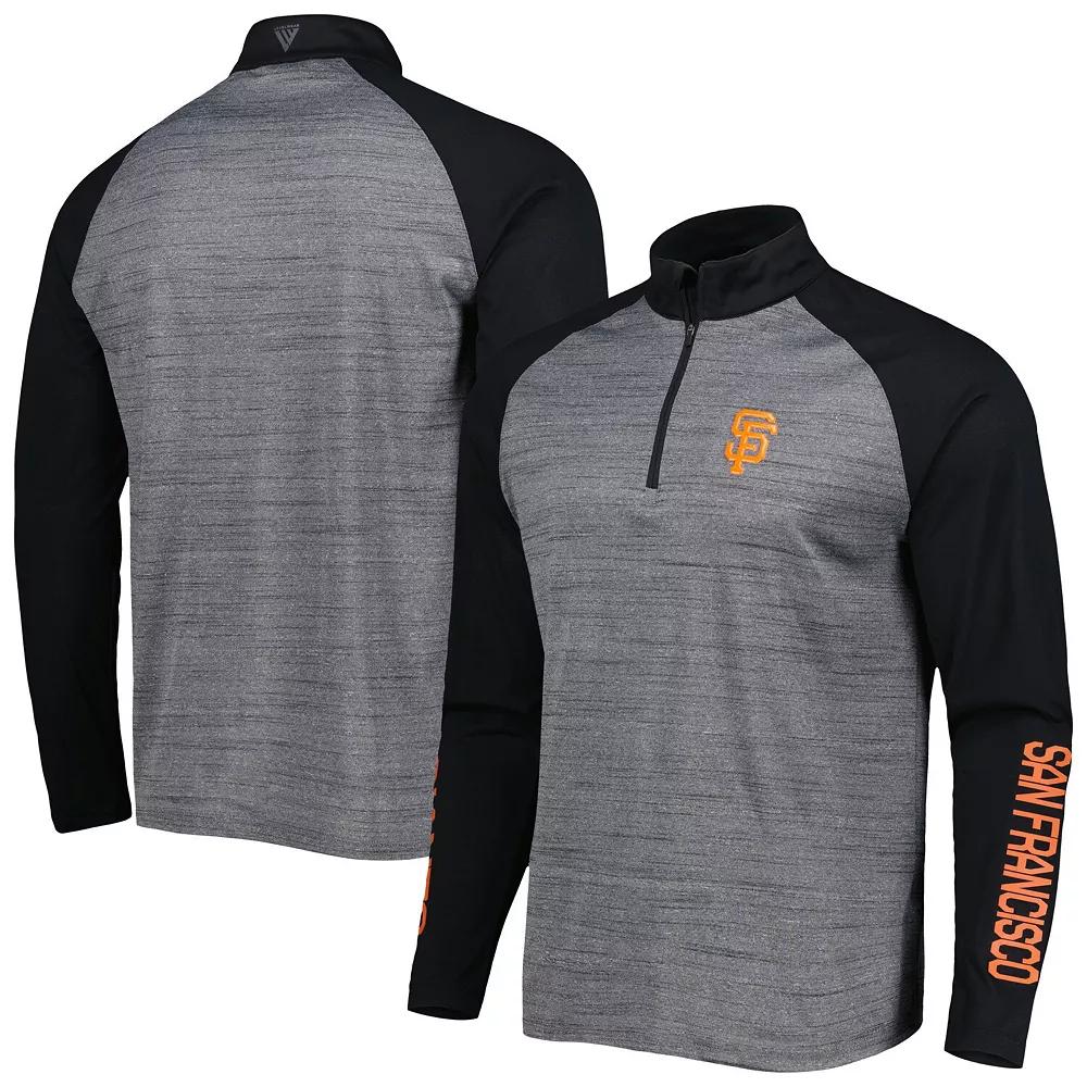 Men's Levelwear Heather Gray San Francisco Giants Vandal Raglan Quarter-Zip Top, Size: Large, Grey Product Image