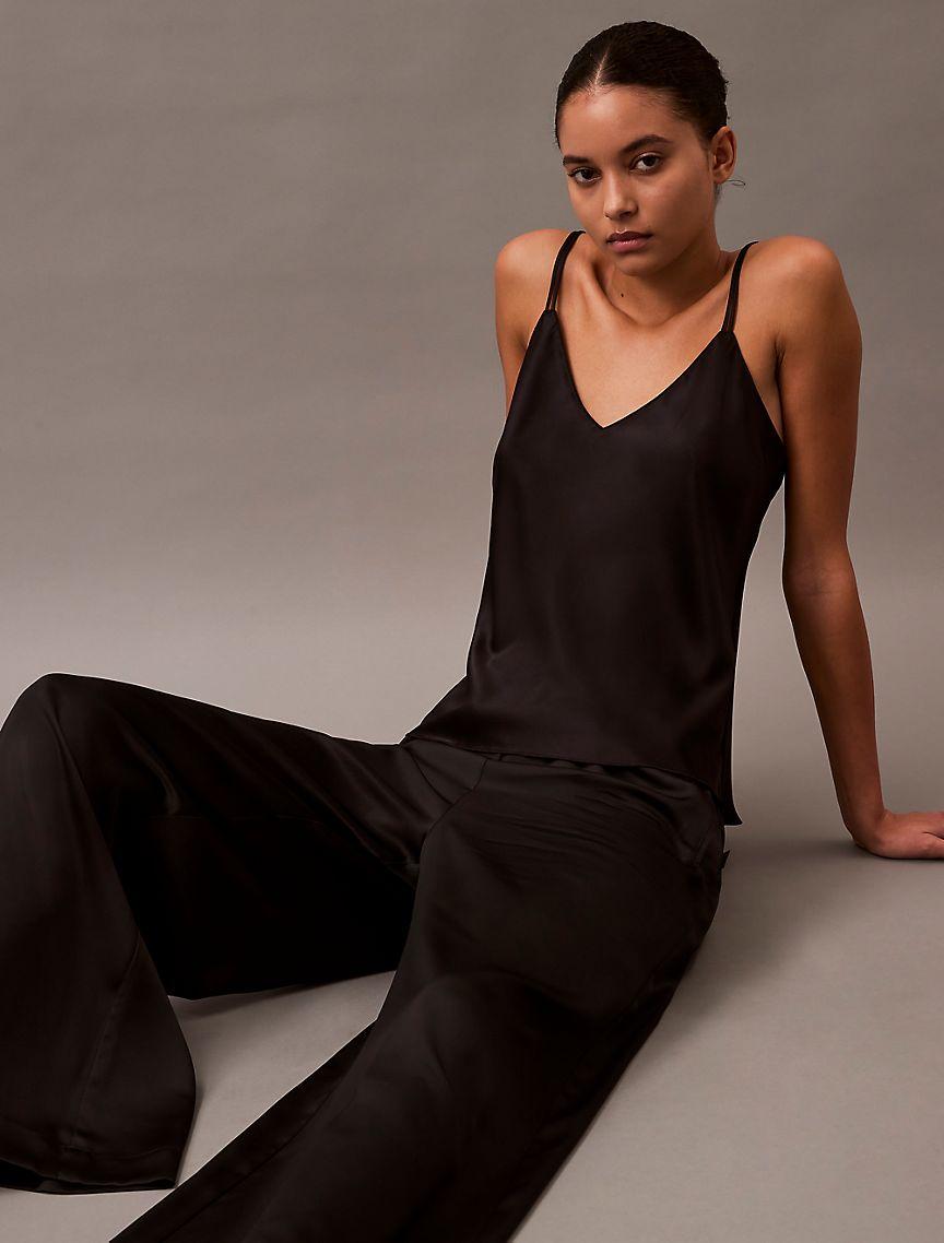 Satin Wide Leg Sleep Pants Product Image