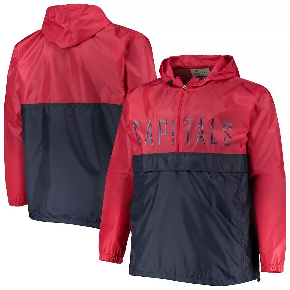 Men's Red Washington Capitals Big & Tall Anorak Half-Zip Pullover Hoodie,  Product Image