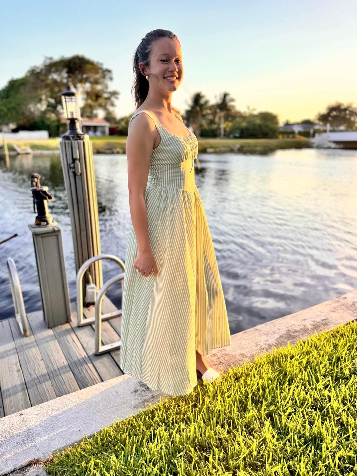 Stripe Corset MIDI Dress Product Image