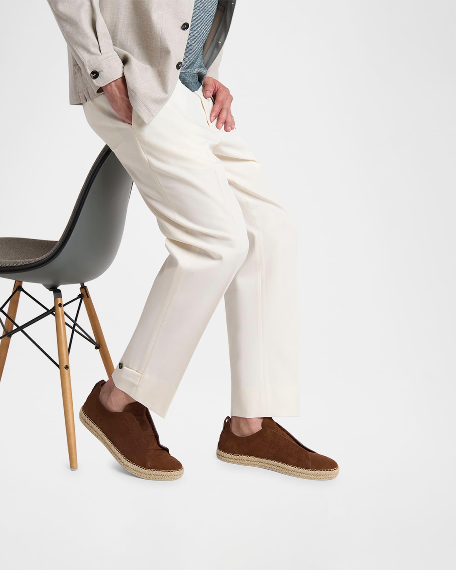 Men's Triple Stitch Suede Espadrille Sneakers Product Image