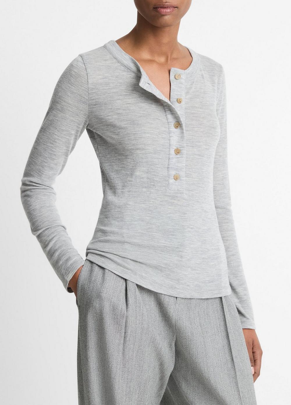 Wool Long-Sleeve Henley Product Image