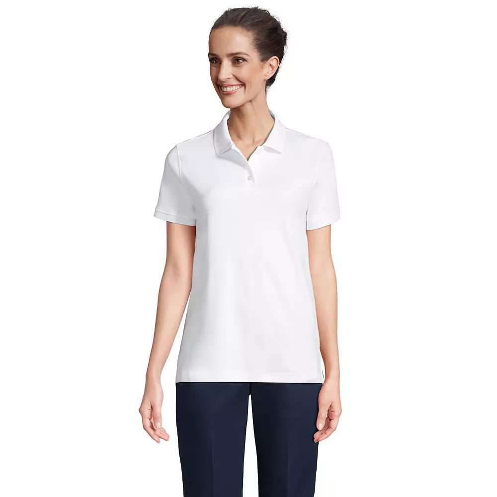 Women's Tall Lands' End School Uniform Short Sleeve Interlock Polo,  Product Image